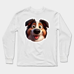 Border Collie Smiling face Long Sleeve T-Shirt